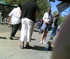 Close ups of what that blonde has. Up her skirt