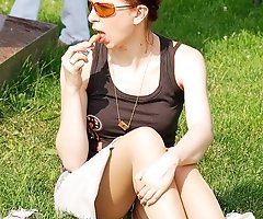 Delicious up skirts for all the fans